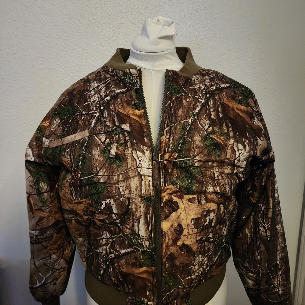 Realtree Brown and Green Camouflage Bomber Jacket